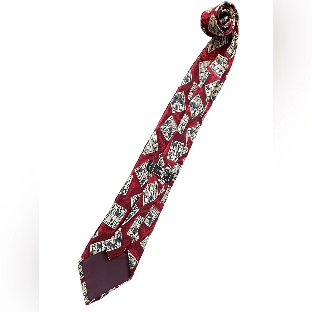 😎 Ted Lapidus red patterned neck tie